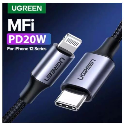 Ugreen Charger USB C to Lightning Cable MFI Braided Nylon for Iphone and Ipad