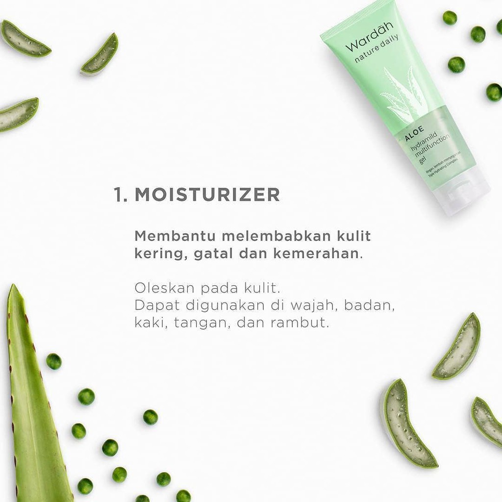 WARDAH Nature Daily Aloe Hydramild Essence Toner Multi Gel Face Wash Moisturizer Cream Serum Hand (VH)