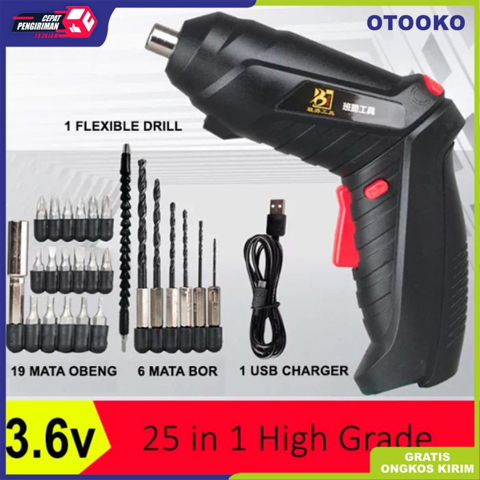 Bor Mesin Elektrik Drill Bor Tangan Listrik 25in1 Cordless Impact Drill Mini Mesin Bor Portable 36v Recharge