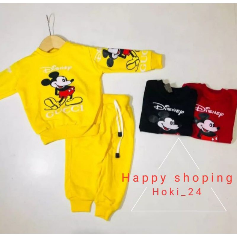 setelan anak joger gucci mickey mouse 1 - 9 tahun