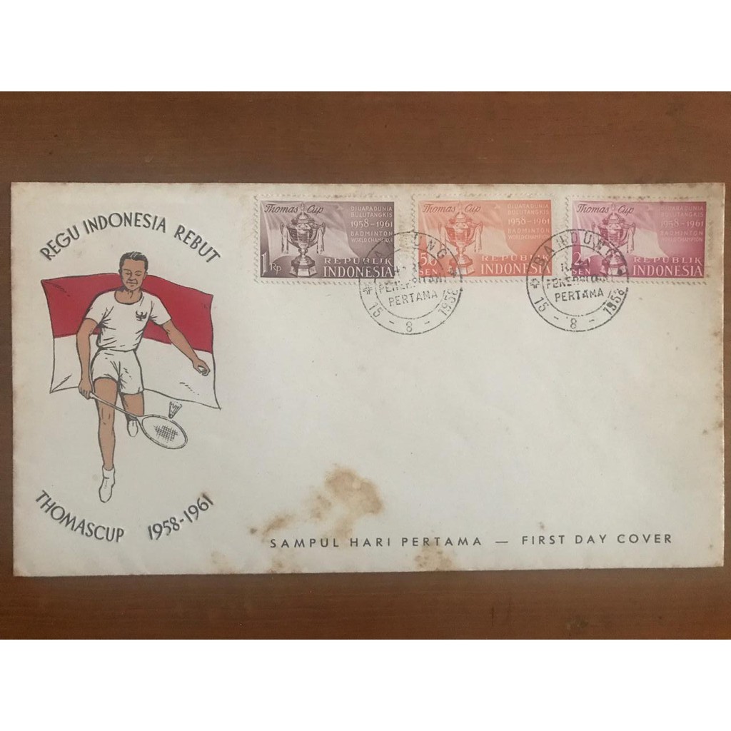 

Sampul Hari Pertama SHP Prangko Indonesia seri THOMAS CUP th 1958