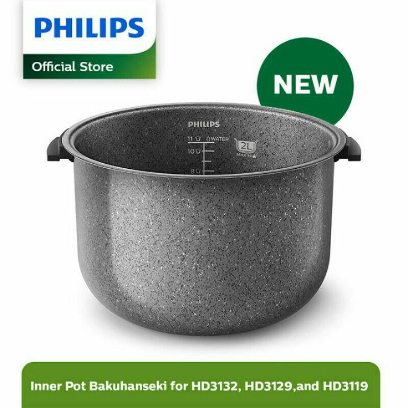 Innerpot PHILIPS Panci Penanak Nasi 2 Liter Bakuhanseki Inner pot Dalaman Daleman Rice Cooker HD3138