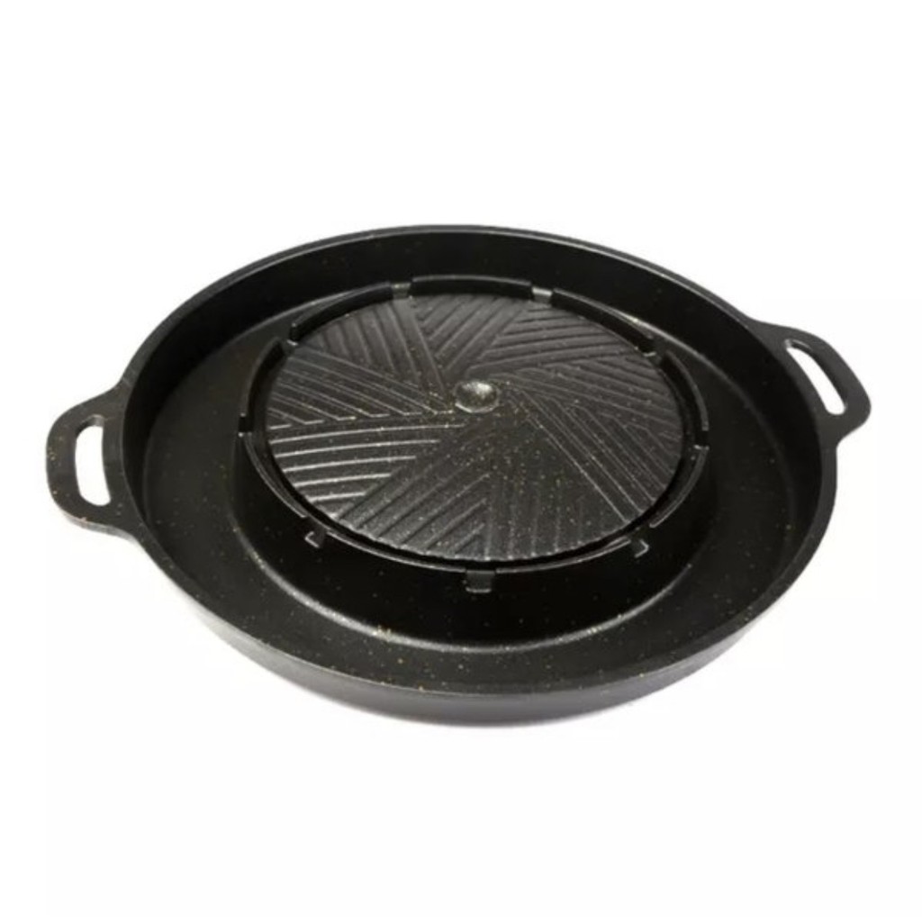 Mookata Pot Pan BBQ Suki Sukiyaki Grill Shabu Mokapot Panggangan 2 in 1 Teflon anti lengket 2in1