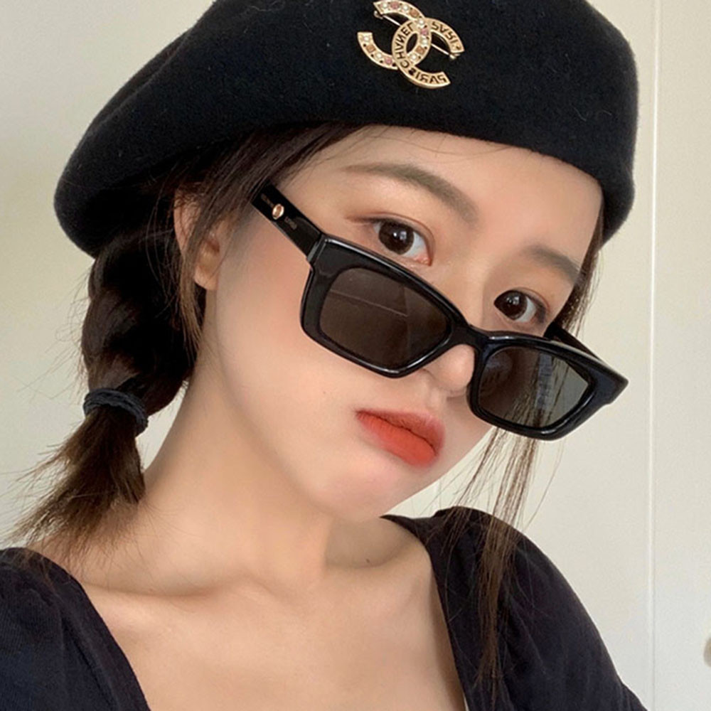 【COD Tangding】Small Square Sunglasses Kim Ji-ni Same Style Sunglasses Retro Korean Web Celebrity Glasses