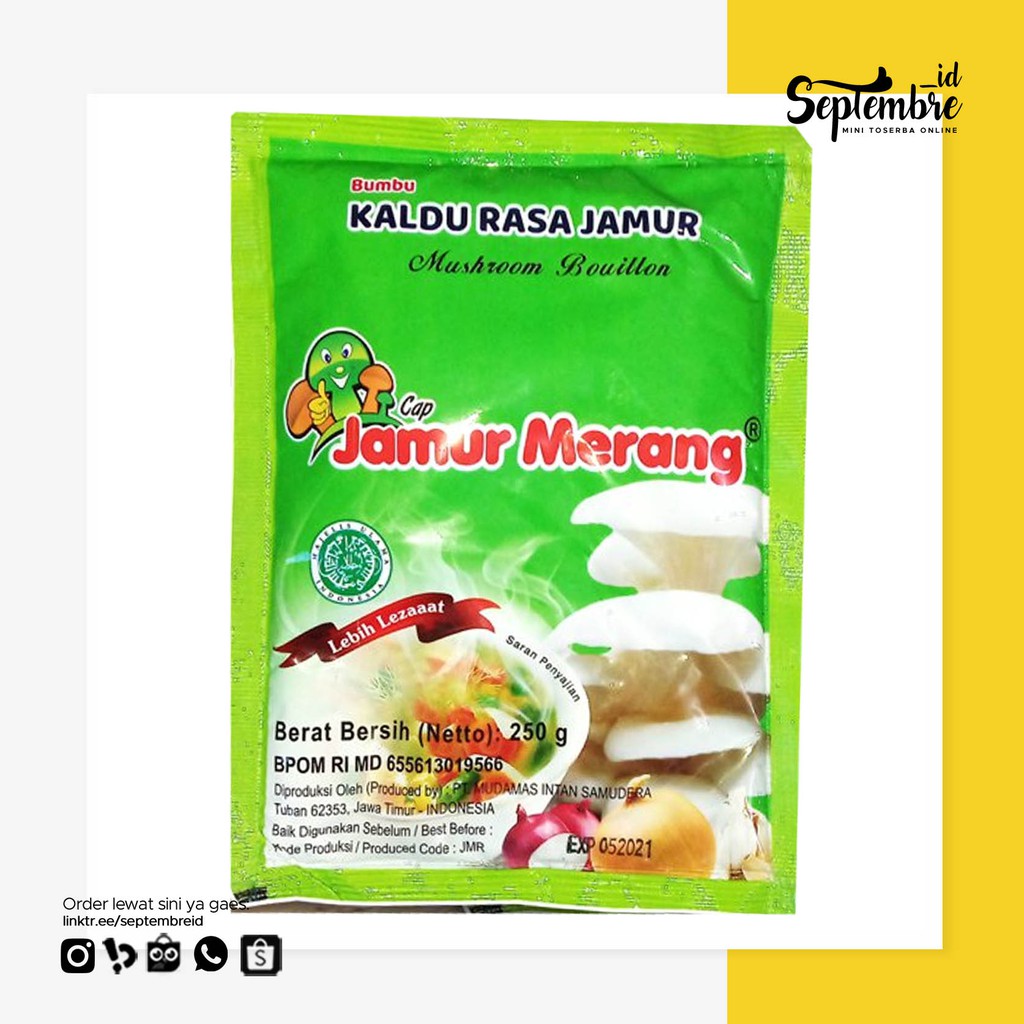 

Kaldu Alami Rasa Jamur Cap Jamur Merang 250 gram Tanpa Tambahan MSG