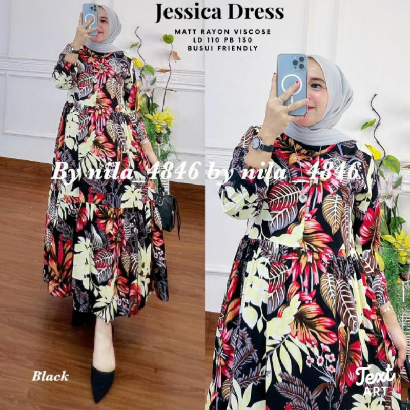 Jessica dress gamis rayon viscose bunga