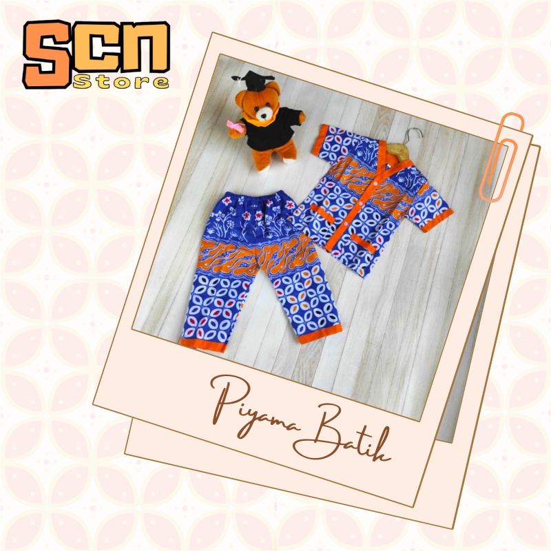 SCN STORE Baju Tidur Anak Batik Unisex Usia 6 Bulan-7 Tahun