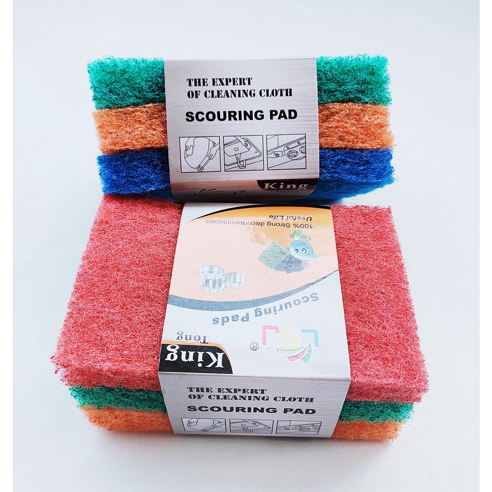 Spon Cuci Piring Serbaguna 1 pak 3 pcs / Spons Sabut kasar / Sponge Scouring Pads