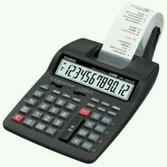 

PRINTING CALCULATOR.CASIO HR-100TM(12 DIGIT.BLACK-RED)#GARANSI RESMI.