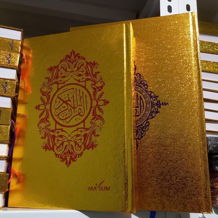 Al quran emas dan perak ma'sum besar A4 HVS