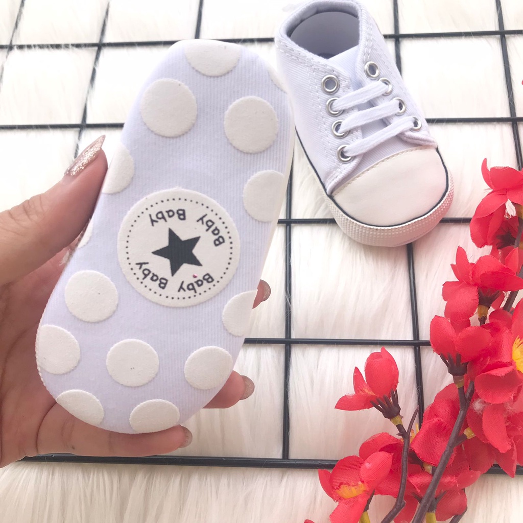 Sepatu prewalker shoes sneaker putih pergi jalan bestseller fashion anak bayi cowok laki murah -all