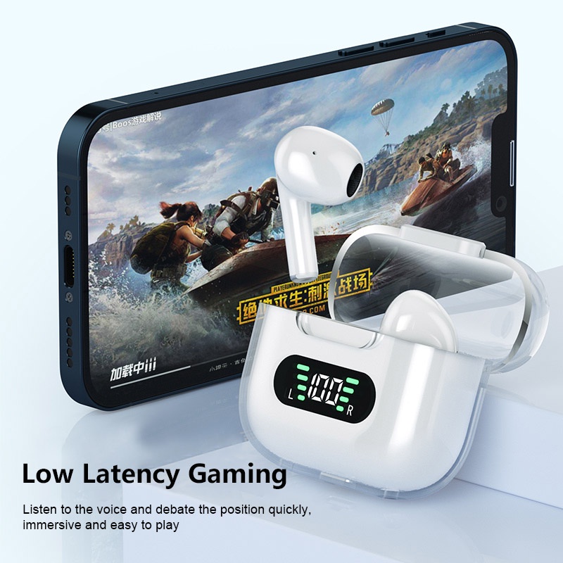 M16 PRO HIFI Stereo Smart Digital Display Gaming No Delay Headset Bluetooth Ultra-Long Battery Life Sweat-proof Wireless Earphone