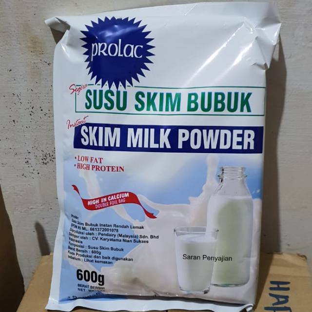 

600g Susu Tepung Skim Bubuk Prolac / Skim Milk Powder Low Fat & High Protein.