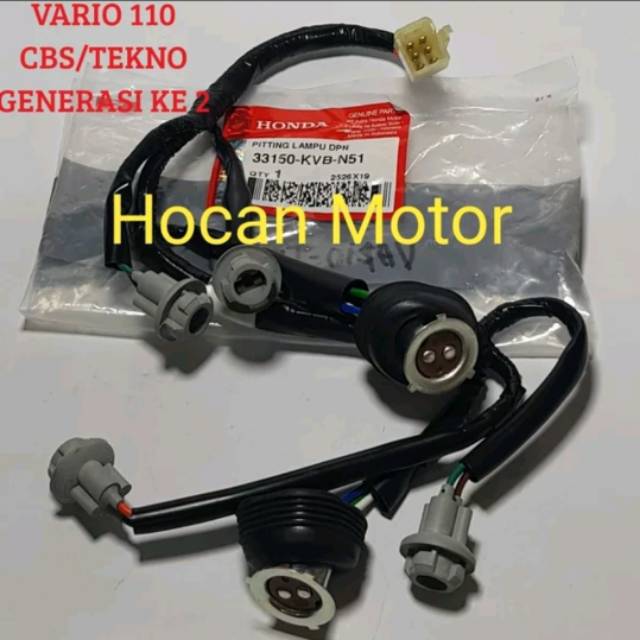 PITING SOKET LAMPU VARIO CBS TECHNO 110 ORISINIL AHM 33150-KVB-N51 GENERASI KE 2