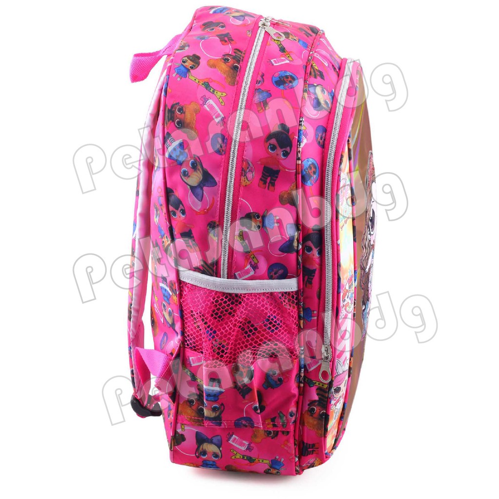 PTS - Ransel Sekolah Anak Perempuan Karakter LOL SURPRISE - Ransel Hologram LED - DAYLIGHT - FREE BOTOL