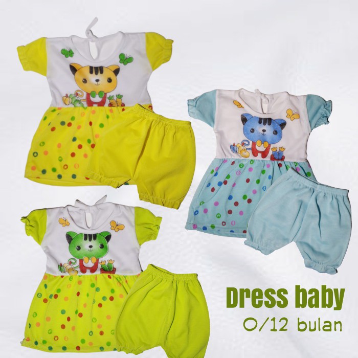 Setelan Baju Bayi Perempuan | Dress Bayi | Pakaian Anak Perempuan Murah