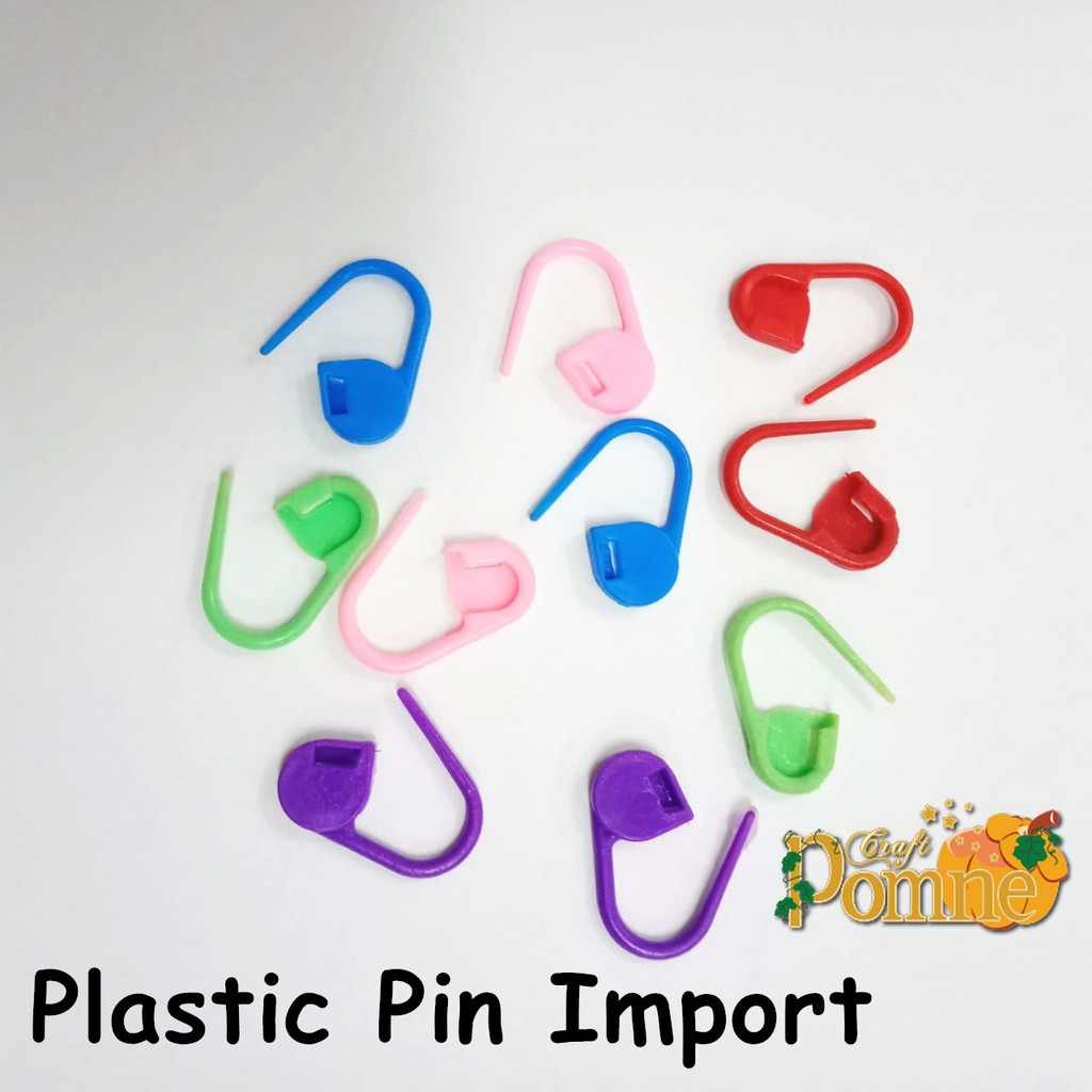 Penanda Rajutan Model Peniti - Stitch Marker / Plastic Pin Mix Color Rainbow - tersedia harga GROSIR