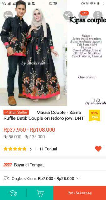 Maura Couple - Sania Ruffle Batik Couple Ori Ndoro Jowi Dnt Garansi Termurah Shopee  Batik Couple