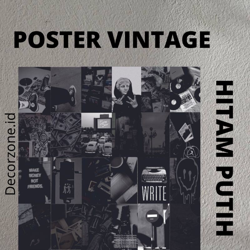 Poster Dinding Aesthetic | Poster Vintage Hitam Putih