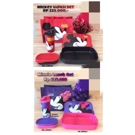 Mickey lunch set / Minnie lunch set bottle Mickey Minnie botol bottle