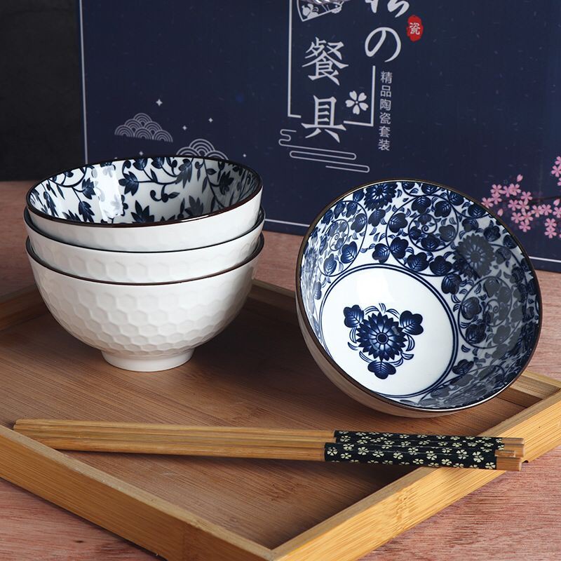 Ceramic Bowl Set / Alat Makan Mangkok Sup Keramik Sumpit Hampers Kado Bingkisan Parcel Souvenir Gift Box