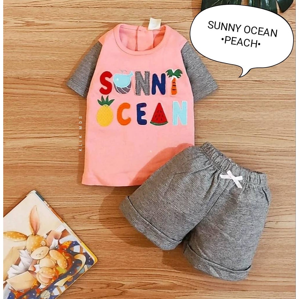 Klik Mds Setelan Baju Anak Bayi Perempuan Sunny Ocean 1 Ukuran Usia 0-6 Bulan