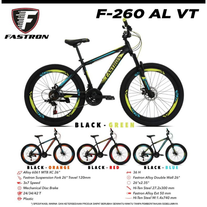 Sepeda Gunung MTB 26 inch Fastron F-260 AL VT