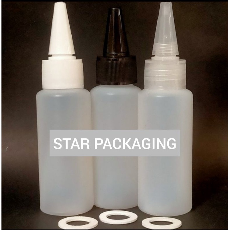 Botol Tinta 60ml HDPE Natural Botol 60ml Natural Tutup Tinta Kerucut Botol Tinta Kerucut 60ml HDPE