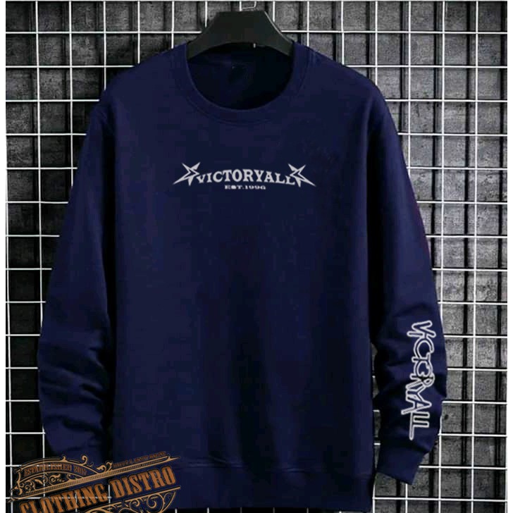 [COD] Bloods Crewneck Black Motif Simpel Pria/Wanita Premium Quality SWEATER PRIA/WANITA L XL VCRL-KDS NAVY -NEW V-