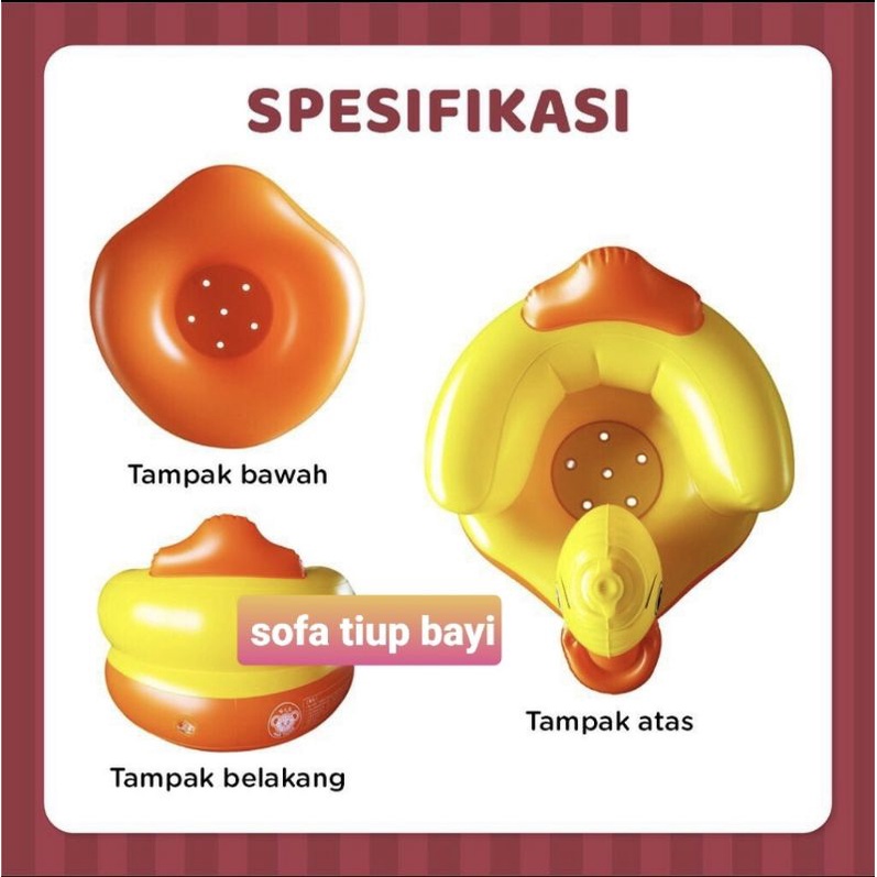 SOFA TIUP / SOFA ANGIN / SOFA BELAJAR DUDUK BAYI BEBEK LUCU 5-24 BULAN