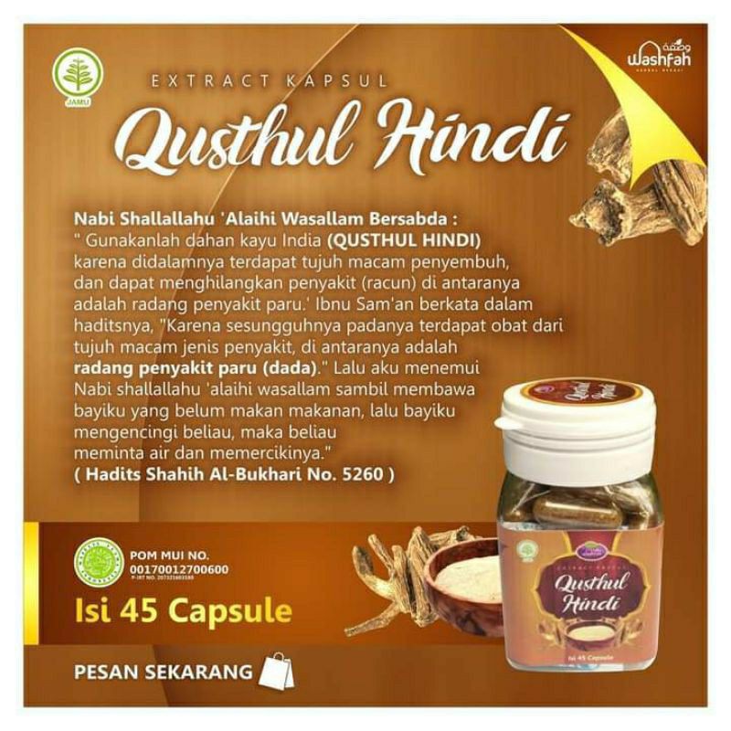 kapsul serbuk qhusthul hindi /qhust alhindi kapsul /kayu india obat covid sudah halal MUI n BPOM