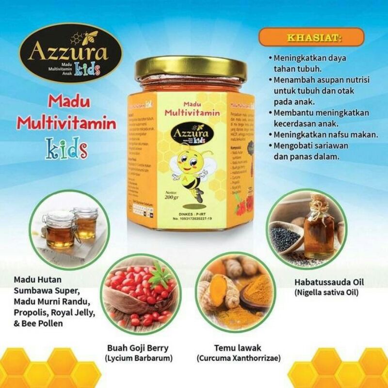 Madu Anak Azzura Kids 200gr Madu Multivitamin