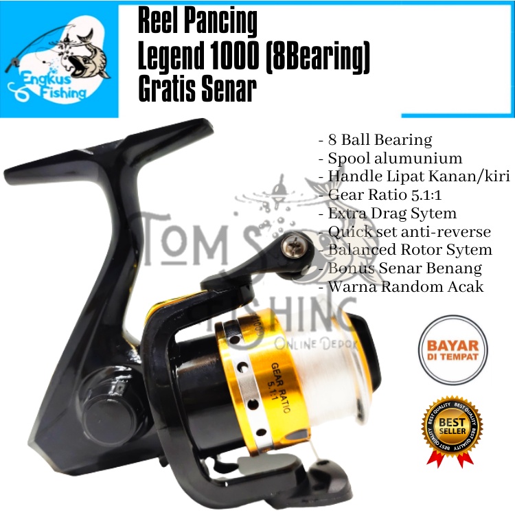 Reel Pancing Be One Legend 1000 (8 Bearing) Bonus Senar Murah - Engkus Fishing