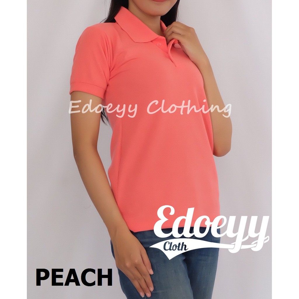 Kaos Polo Cewek Peach / Woman Polo Shirt / Kaos polo Lady / Baju Kerah Wanita / Kaos Berkerah