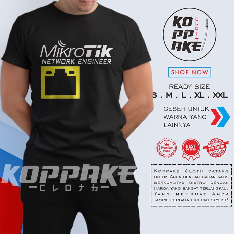 Kaos Mikrotik Network Engineer Baju Perusahaan
