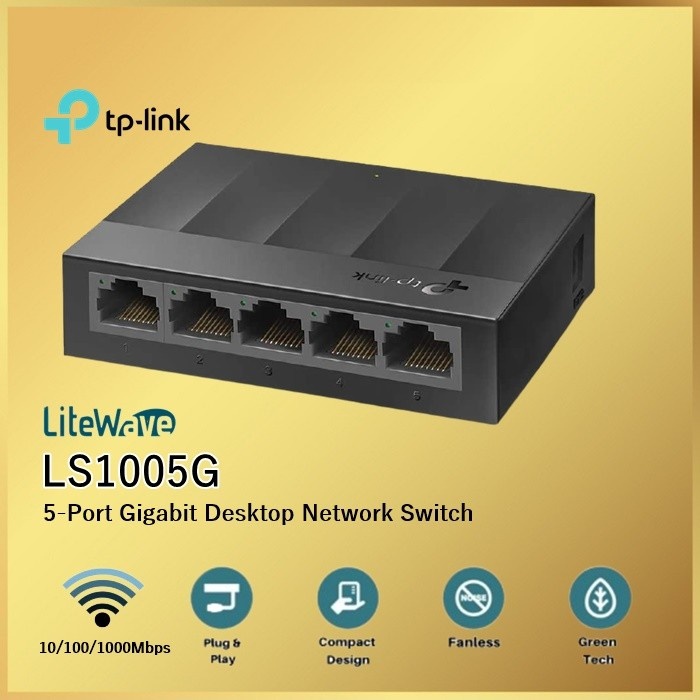 TP-Link 5 Port LS1005G Gigabit Tplink Desktop Switch Hub LS1005 G