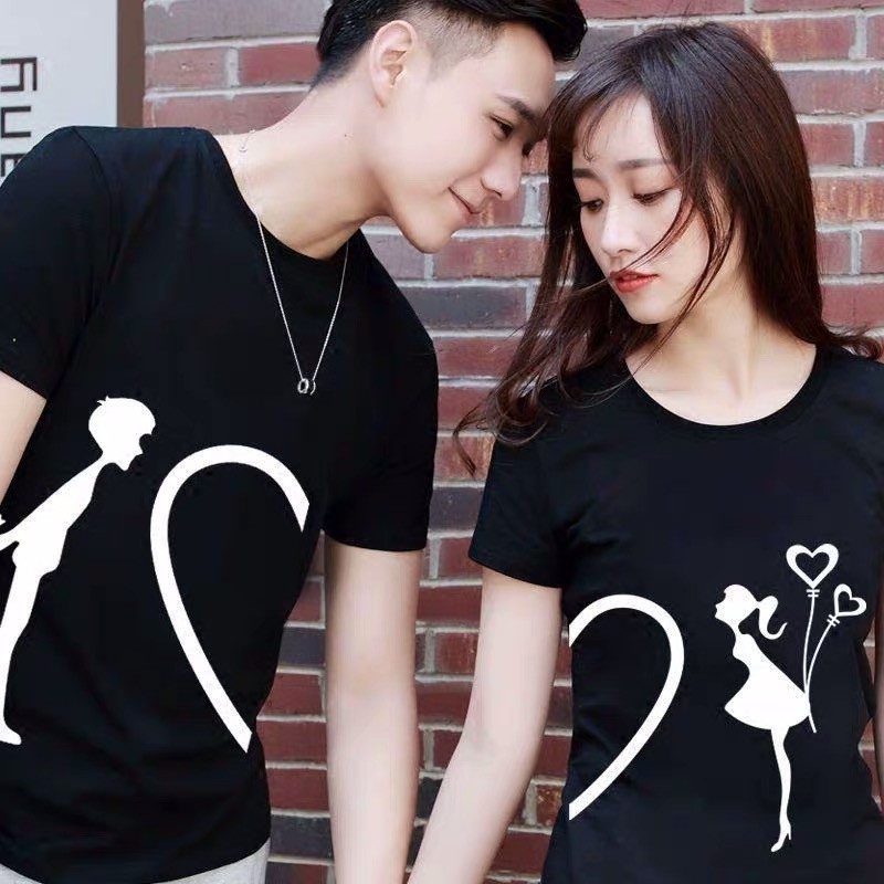  kaos  couple  lengan  pendek  tshirt oblong pasangan terbaru 