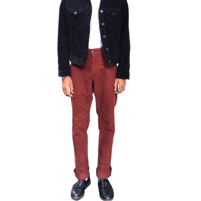 [ Uniqlo ]Celana Corduroy Pria Wanita by Uniqlo Warna Merah