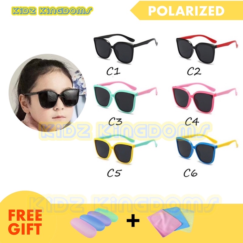 Kacamata Hitam Anak Polarized Persegi Silikon - Kacamata Hitam Polarized Anak anak