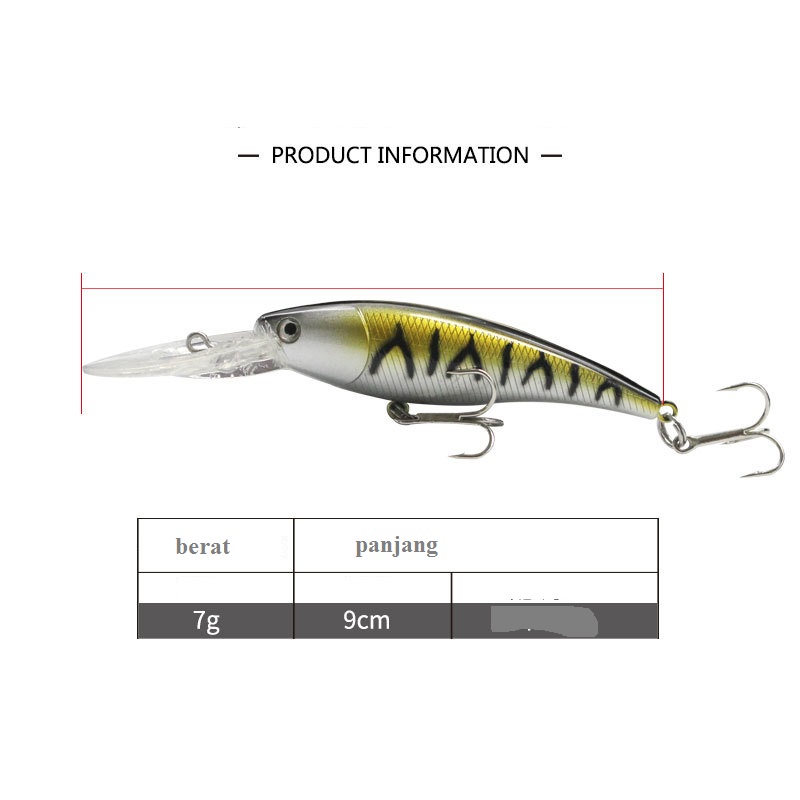 UMpan Pancing Minnow Lure casting ultralight fishing UL import murah mancing laut 9cm 7 gram