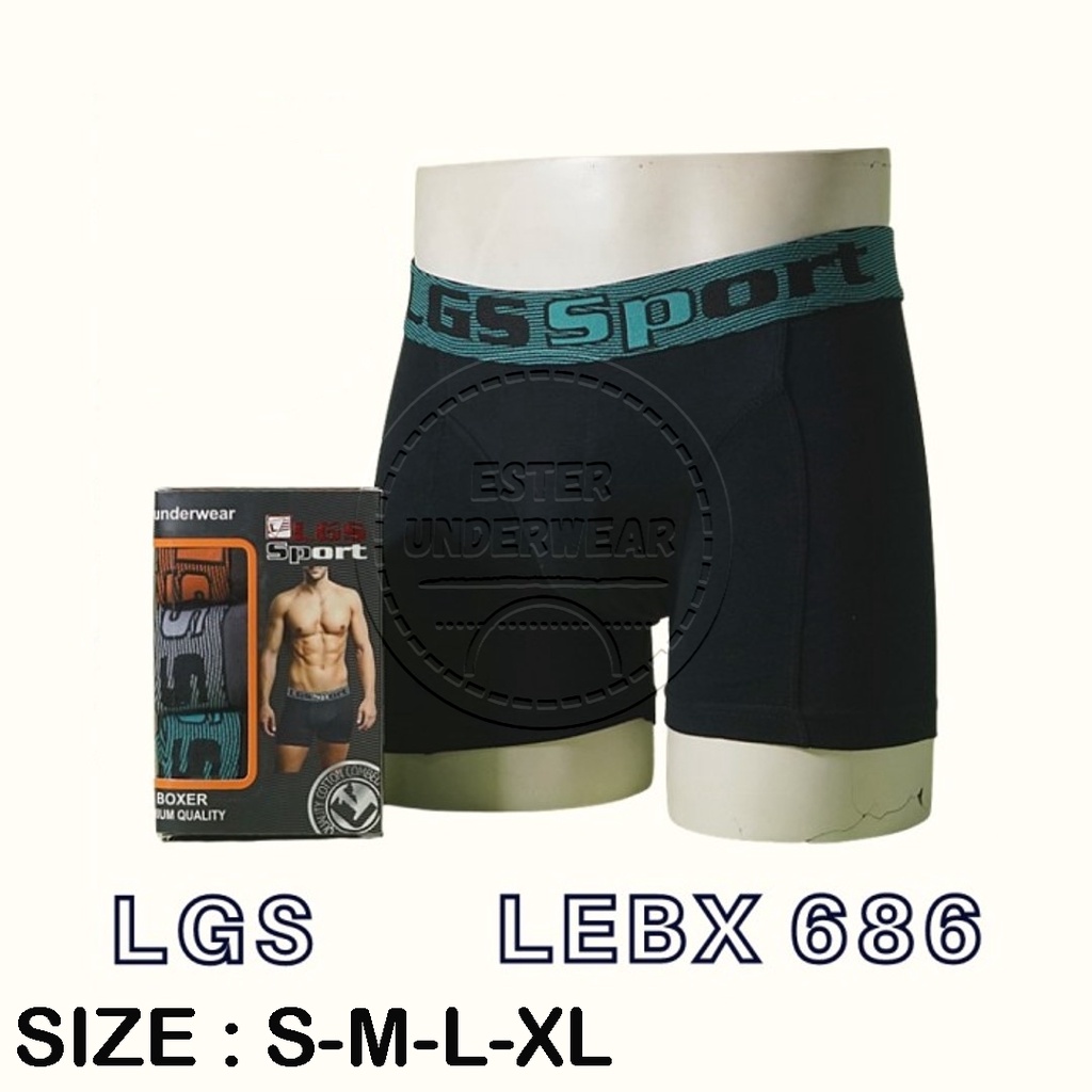 Celana Boxer Pria LGS 686 | Celana Boxer LGS LEMN 686 ISI 3 Pcs