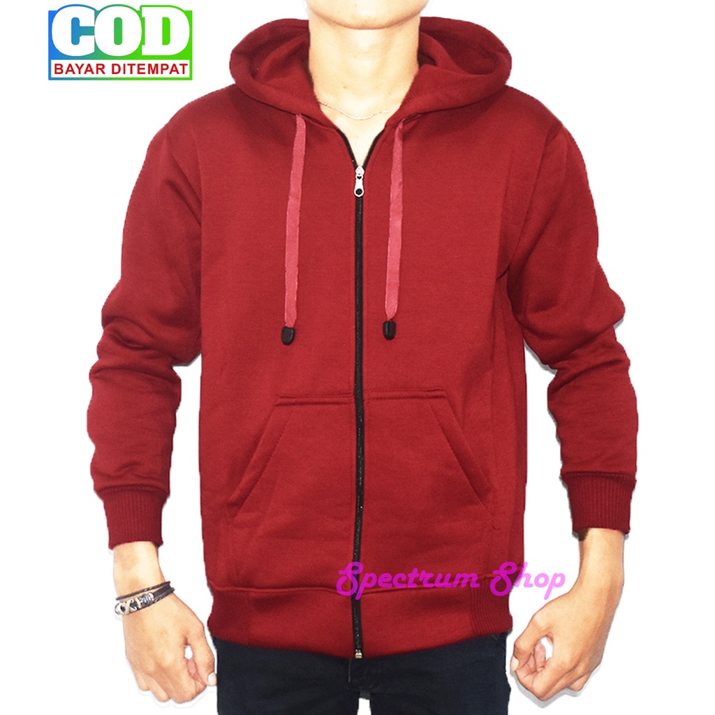 Jaket Sweater Polos Hoodie ZIPPER ukuran S M L XL XXL dewasa