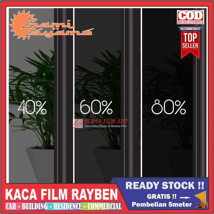 Kaca Film Jendela Rumah Riben Hitam