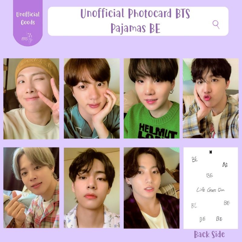 (UNOFFICIAL) Photocard BTS - Pajamas BE