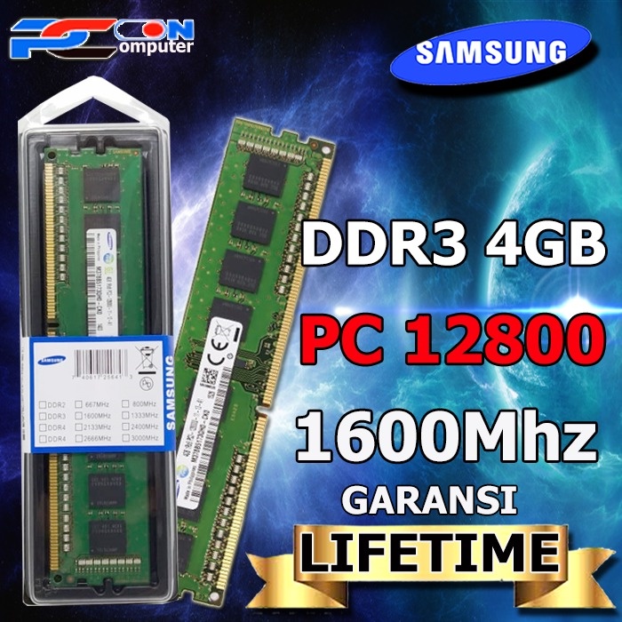 RAM PC DDR3 4GB MEMORY KOMPUTER PC 10600/12800 SAMSUNG HYNIX