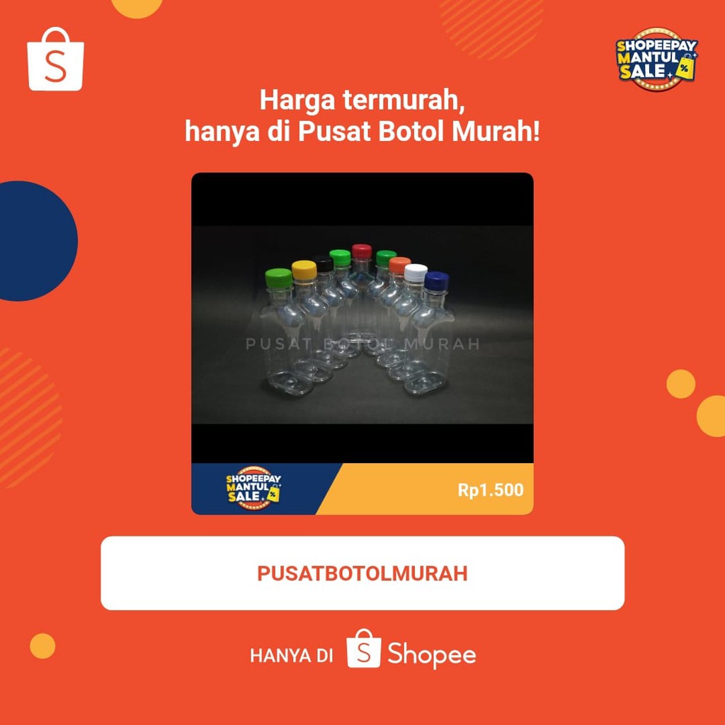 Botol Gepeng 300 ml - Putih botol Plastik 250 ml botol kemasan murah