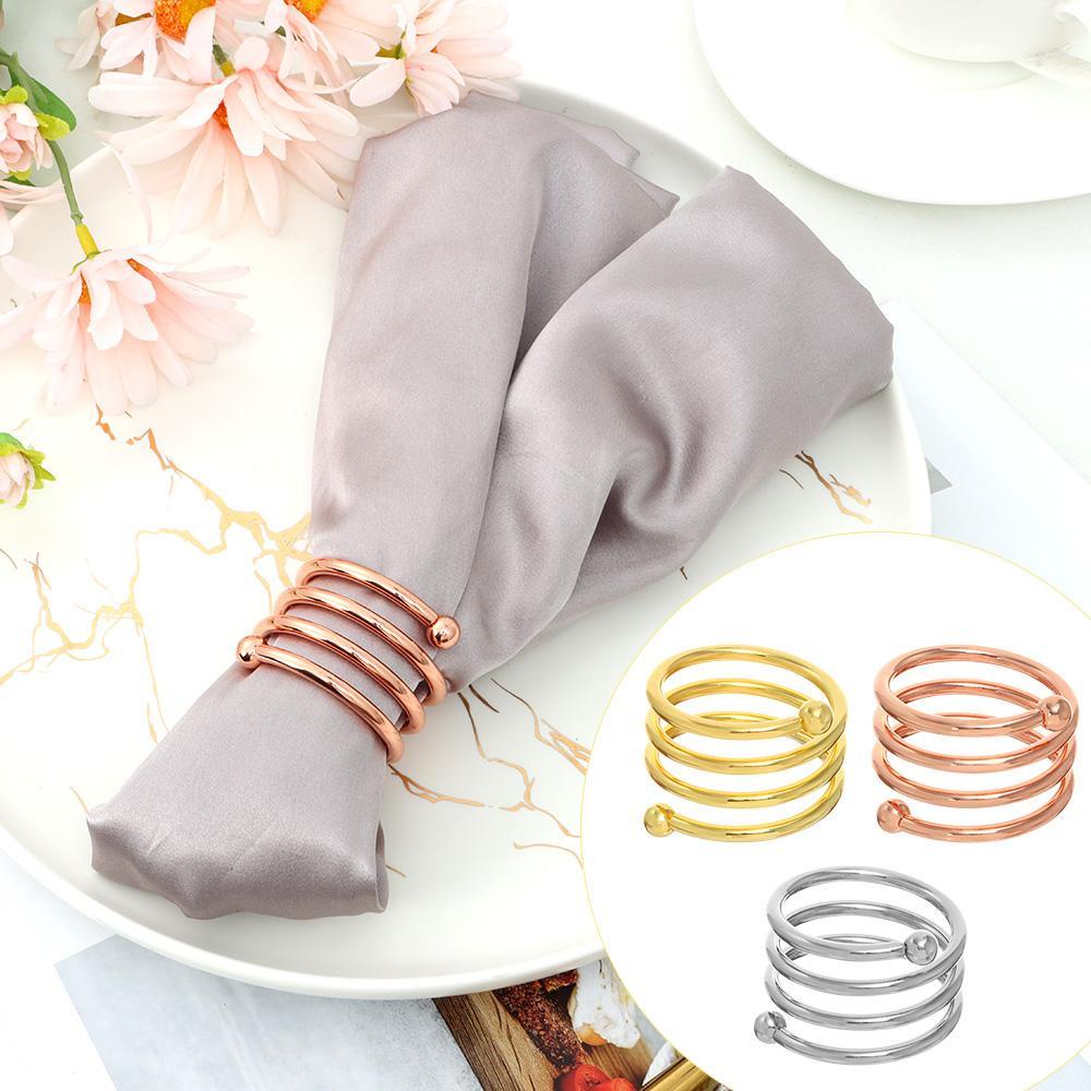 Wonder Napkin Rings Warna Kuning Emas Dekorasi Meja Metal Napkin Holders Buckle