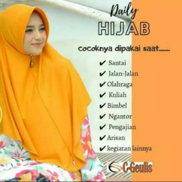 DAILY HIJAB by C GEULIS JILBAB KERUDUNG BERGO