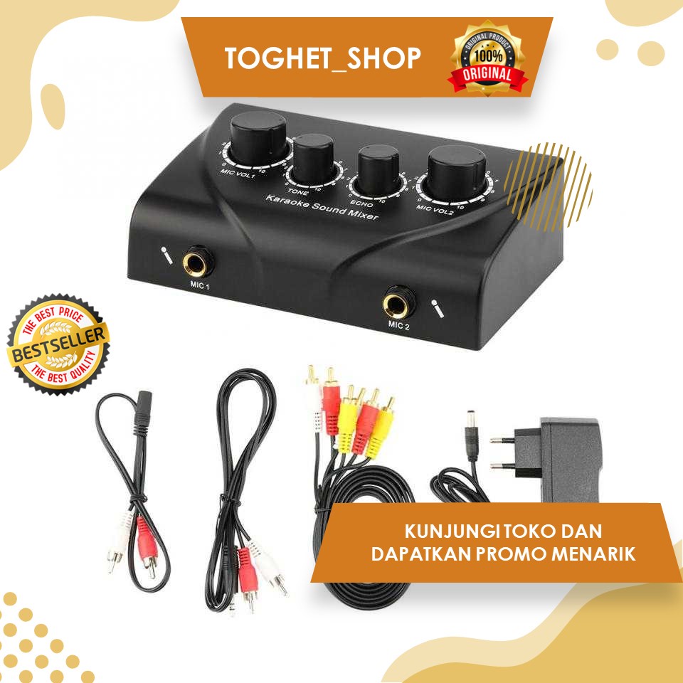 Karaoke Mixer Echo Tone Audio Karaoke Mixer Alat Pengatur Volume Suara Echo Tone Desain Portabel