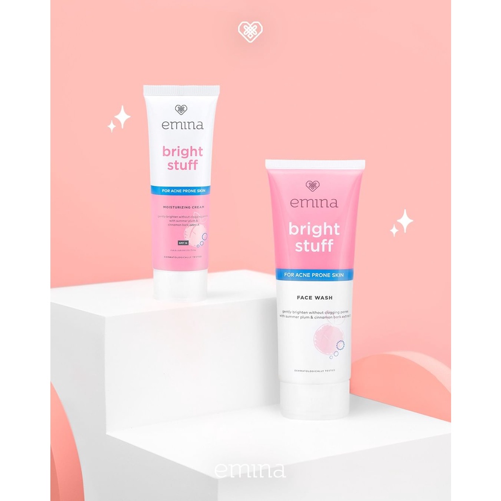 ✿ELYSABETHME✿ ˜”*°• emina •°*”˜. Emina Bright Stuff for Acne Prone Moist Cream moisturizer pelembab memperbaiki skin barrier untuk kulit kering berminyak berjerawat jerawat